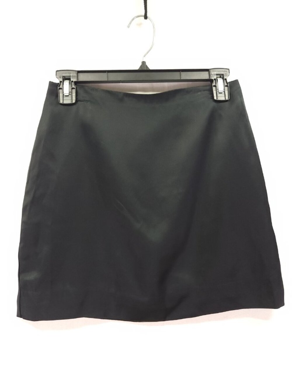 Madewell Womens Size 00 26x15 Black Satin A-Line Mini Skirt Back Zip Lined